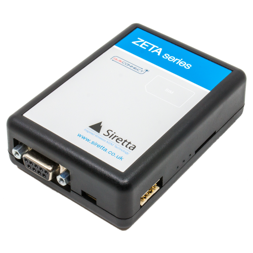 The Siretta ZETA is an industrial modem designed for connecting equipment to the 2G / GSM, 3G / UMTS, 4G / LTE, LTE category M and LTE NB IoT cellular networks. The modem has a range of options and can provide coverage for EU, NA and global regions.