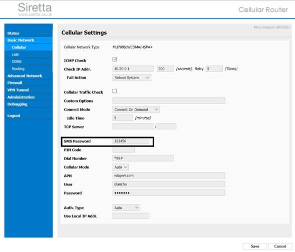 Router Configuration via SMS Commands