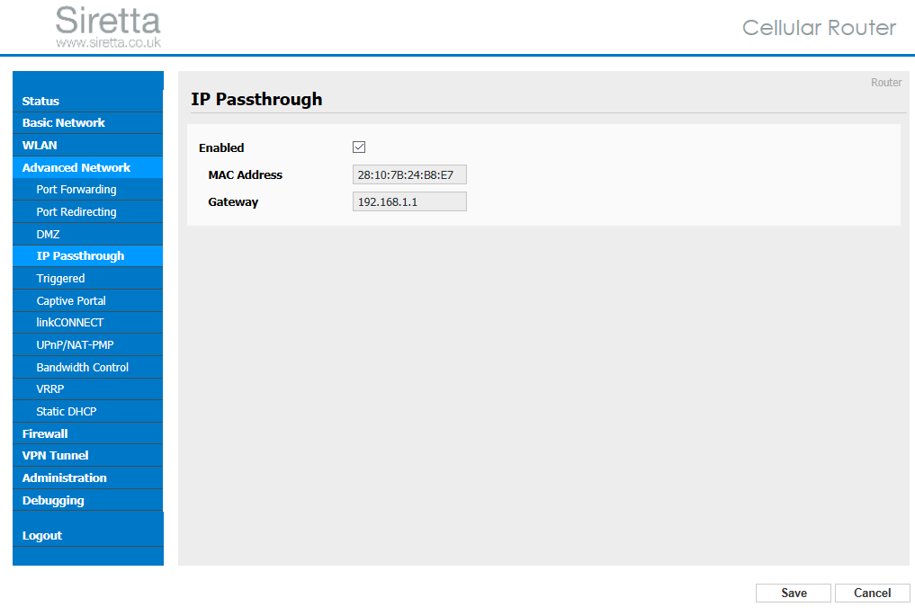passthrough mac address comcast router
