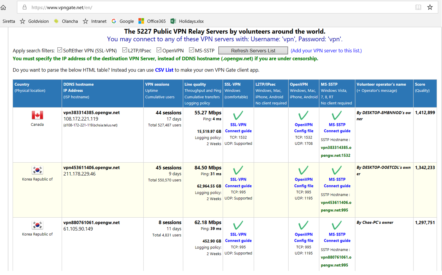 Public VPN relay service