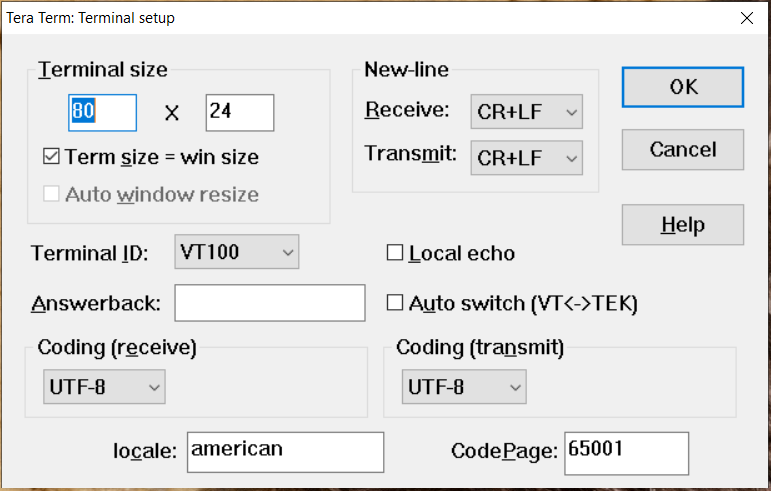 Carriage Return Line Feed Options